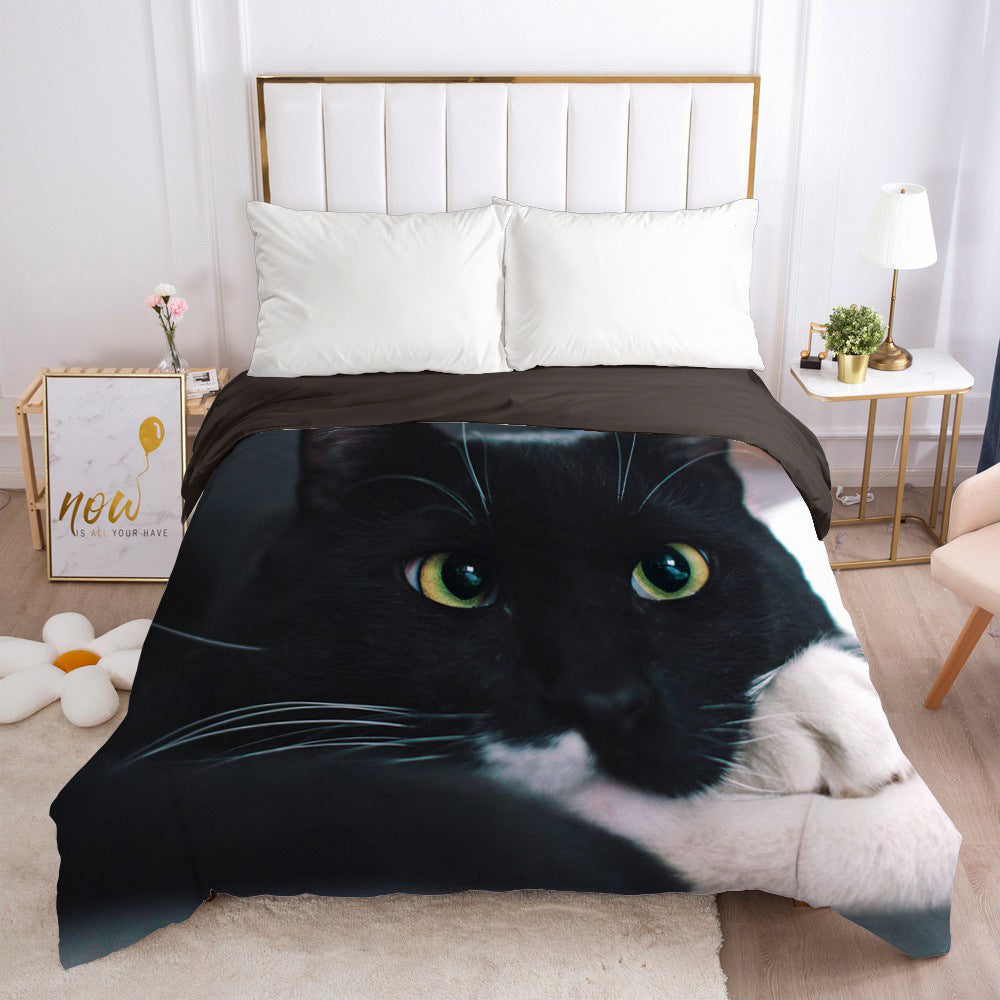 KTX-738131 Pet-Friendly European Style Polyester Quilt Cover for Dogs and Cats