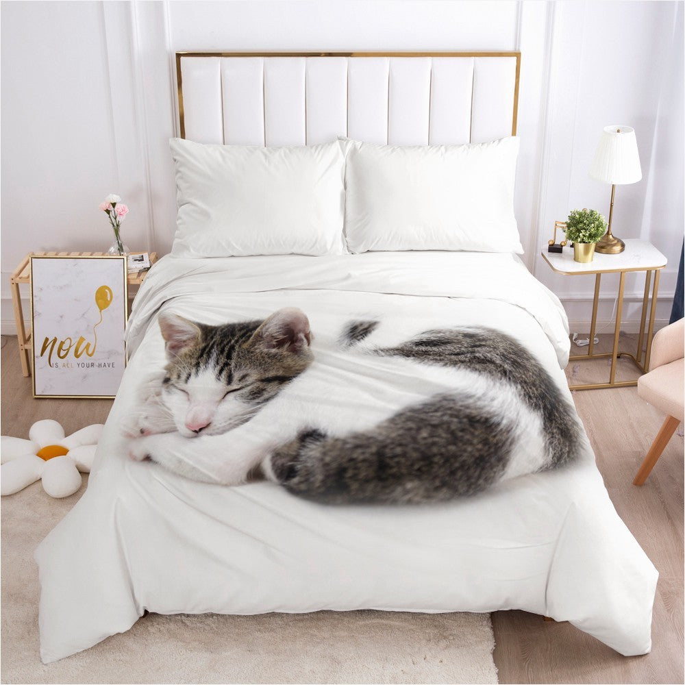 KTX-738131 Pet-Friendly European Style Polyester Quilt Cover for Dogs and Cats