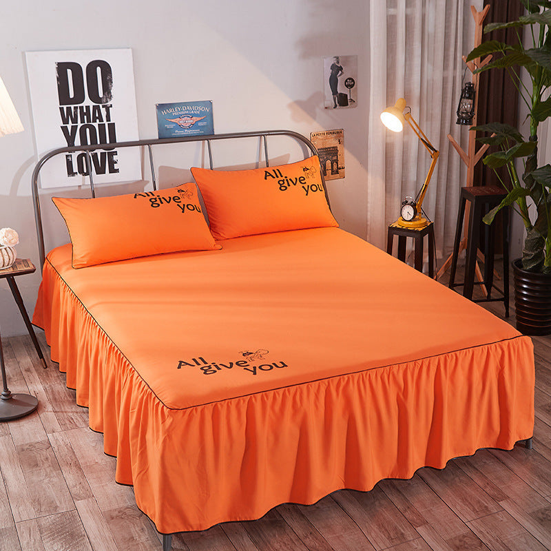 KTX-738579 Breathable Sanding Fabric Bed Skirt for a Stylish Bedroom Look