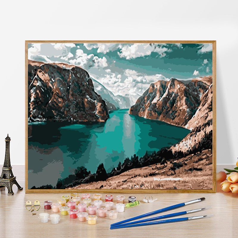 KTX-740883 Hand Painted Landscape Oil Painting on Canvas - Modern Decorative Art for Bedroom - Frameless Options Available
