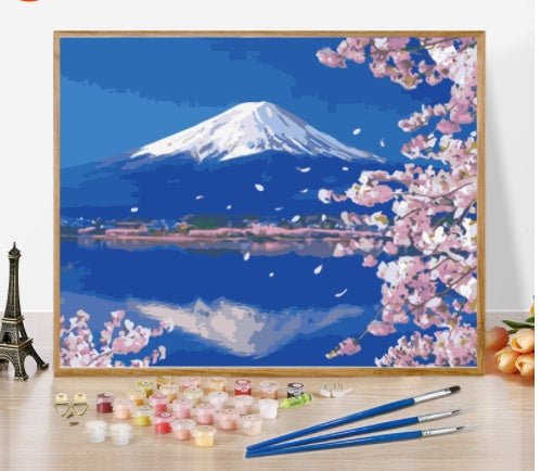 KTX-740883 Hand Painted Landscape Oil Painting on Canvas - Modern Decorative Art for Bedroom - Frameless Options Available