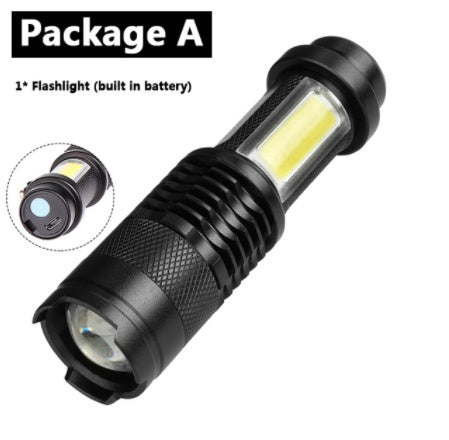 KTX-741011 Compact LED Mini Flashlight with Zoom Function for Outdoor Activities