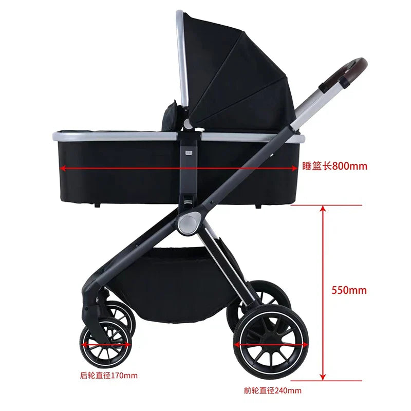 KTX-741139 Foldable 3-in-1 Baby Stroller with Sleep Basket Mode