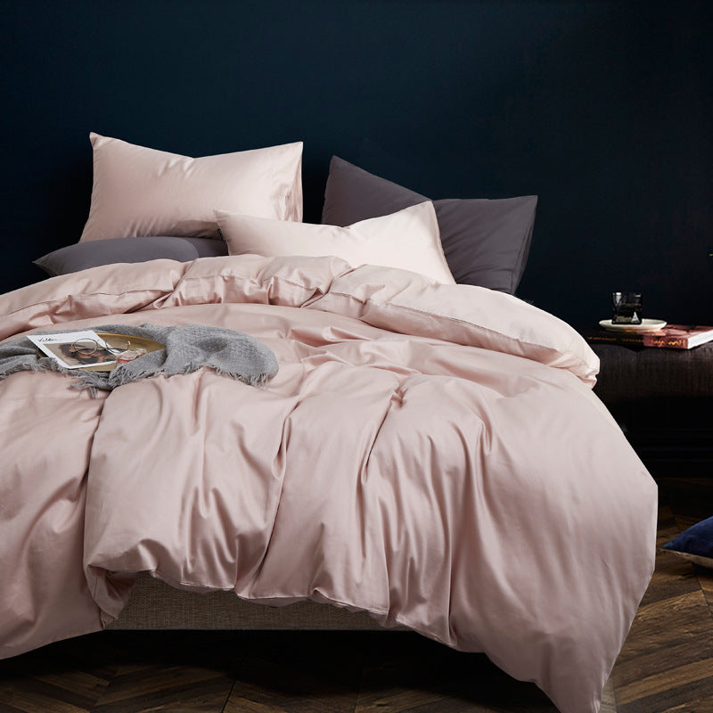 KTX-741267 Long-Staple Cotton 4-Piece Hotel Bedding Set in Solid Colors for 2m Beds