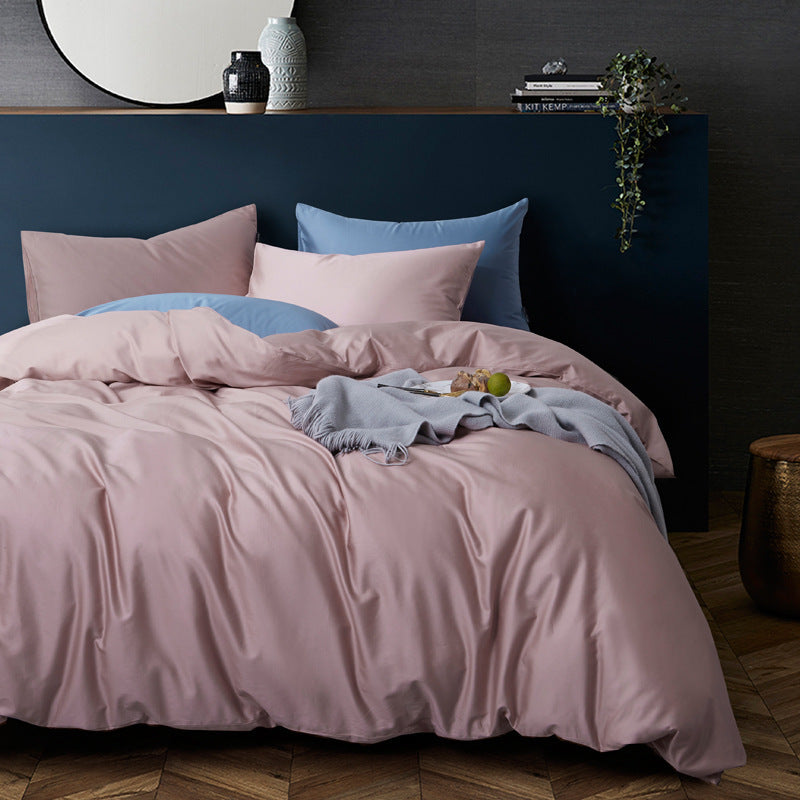 KTX-741267 Long-Staple Cotton 4-Piece Hotel Bedding Set in Solid Colors for 2m Beds