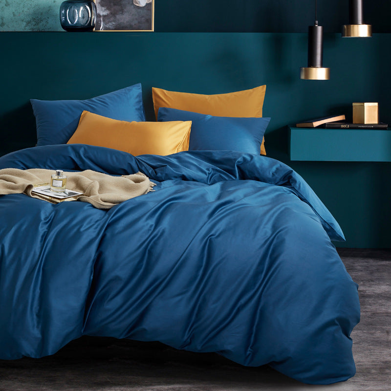 KTX-741267 Long-Staple Cotton 4-Piece Hotel Bedding Set in Solid Colors for 2m Beds