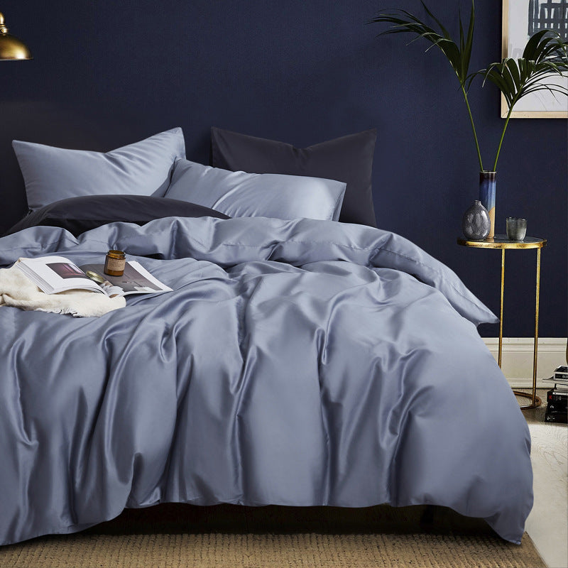 KTX-741267 Long-Staple Cotton 4-Piece Hotel Bedding Set in Solid Colors for 2m Beds