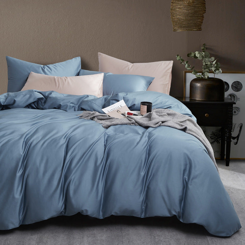 KTX-741267 Long-Staple Cotton 4-Piece Hotel Bedding Set in Solid Colors for 2m Beds