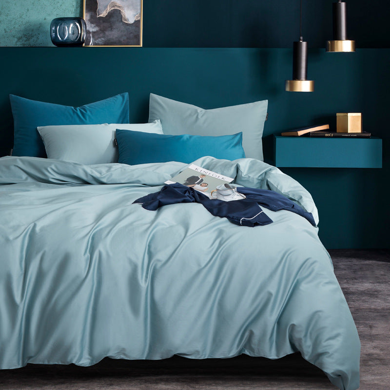 KTX-741267 Long-Staple Cotton 4-Piece Hotel Bedding Set in Solid Colors for 2m Beds