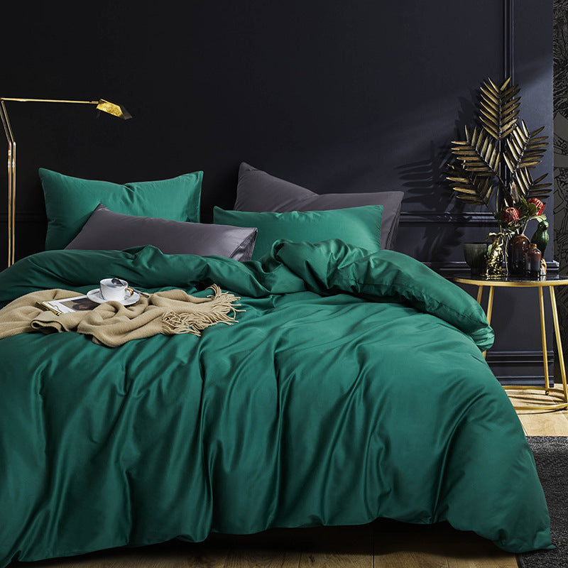 KTX-741267 Long-Staple Cotton 4-Piece Hotel Bedding Set in Solid Colors for 2m Beds