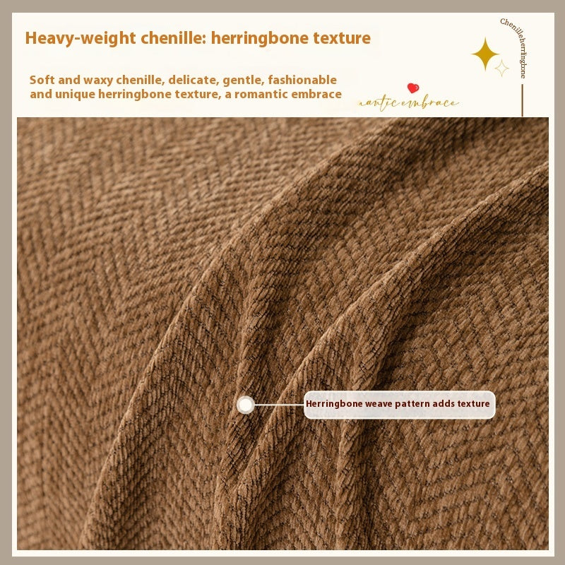 KTX-741907 Chenille Solid Color Sofa Towel Cover - Modern Simplicity Dust Cover for Sofas and Appliances