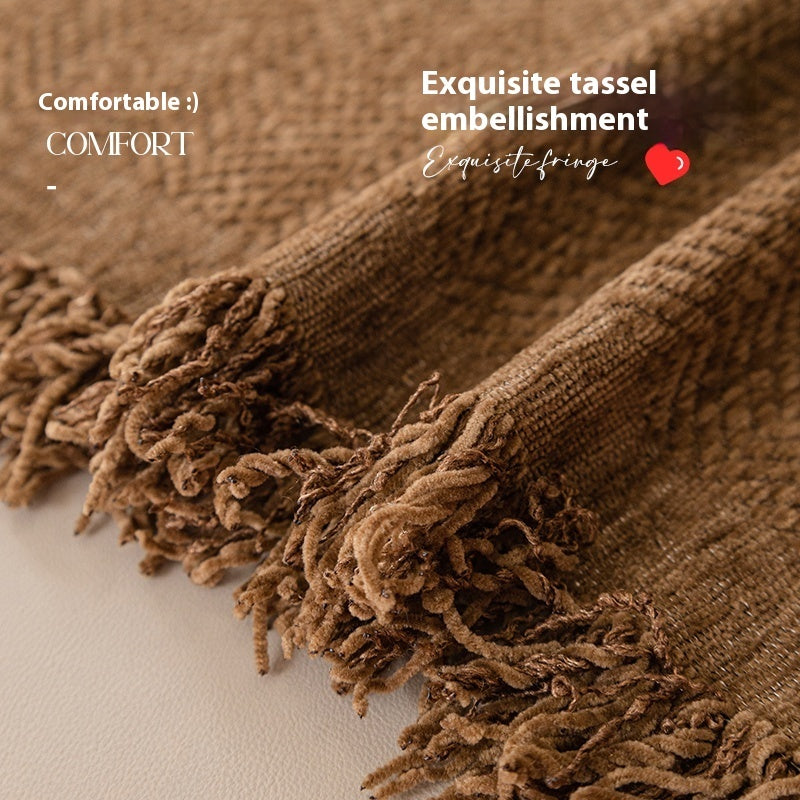 KTX-741907 Chenille Solid Color Sofa Towel Cover - Modern Simplicity Dust Cover for Sofas and Appliances