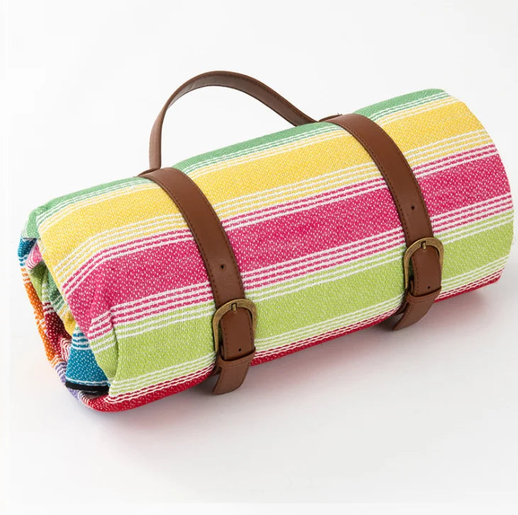 KTX-742611 Large Waterproof Picnic Mat - Thick, Roll-Up, Padded Outdoor Blanket for Beach and Outdoor Use