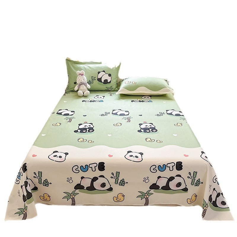 KTX-743059 Cotton Floral Bed Sheet Set in Pastoral Design - Various Sizes