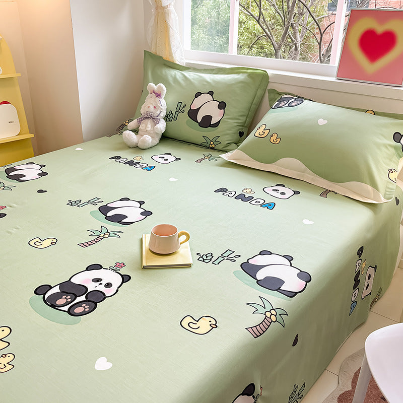 KTX-743059 Cotton Floral Bed Sheet Set in Pastoral Design - Various Sizes