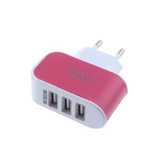 KTX-743315 3-Port USB EU Plug Charger with 3.1A Output for Phones, Cameras, and MP3 Players