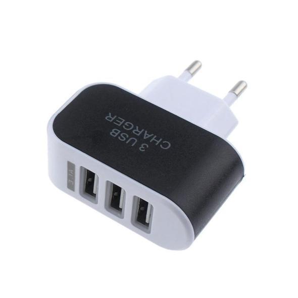KTX-743315 3-Port USB EU Plug Charger with 3.1A Output for Phones, Cameras, and MP3 Players