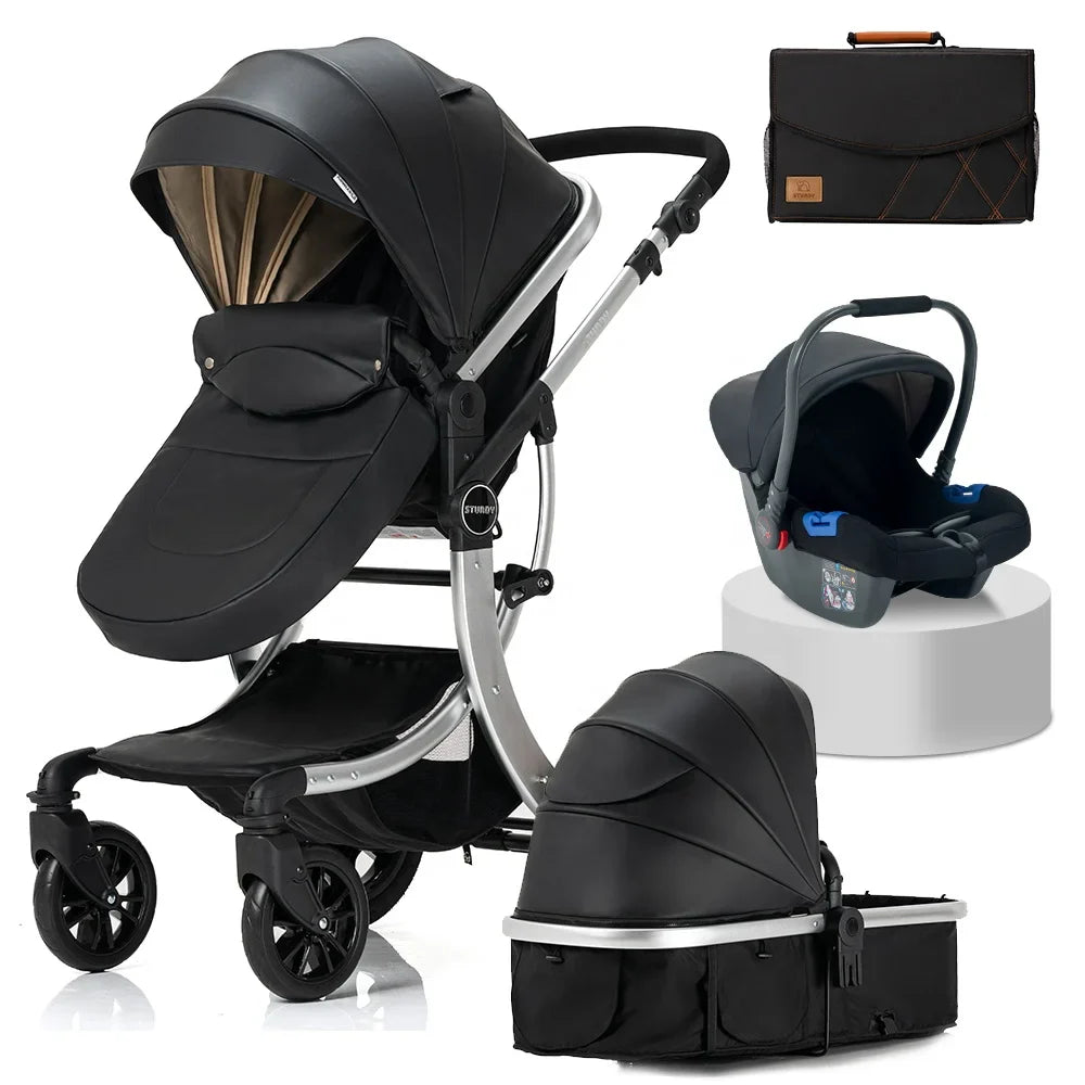 KTX-743443 4-in-1 Luxury Baby Stroller with Versatile Features for Comfort and Convenience