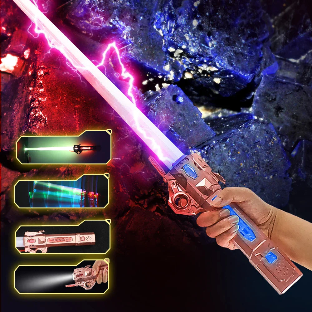 KTX-743507 Retractable LED Sound Laser Sword Toy for Kids - Light Up Cosplay Accessory