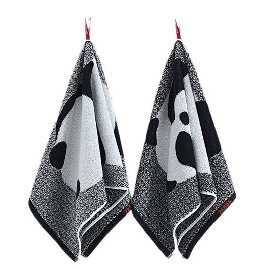 KTX-743827 Panda Cartoon Pattern Cotton Facecloth, Absorbent and Soft, 70 x 34cm