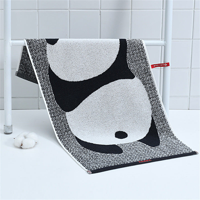 KTX-743827 Panda Cartoon Pattern Cotton Facecloth, Absorbent and Soft, 70 x 34cm