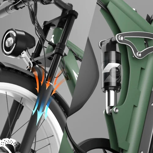 KTX-743955 Unisex 52V 2000W Electric Mountain Bike with 22.4Ah Removable Battery and Dual Suspension