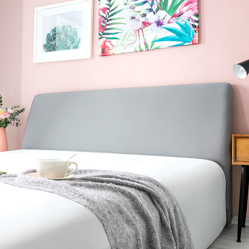 KTX-744211 Curved Leather Bed Head Cover - Polyester & Spandex for Sizes 90-240 cm