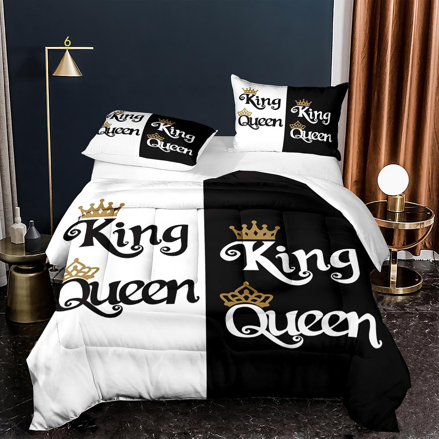 KTX-744723 Three-Piece Digital Printed Duvet Cover Set with Pillowcases in Various Sizes