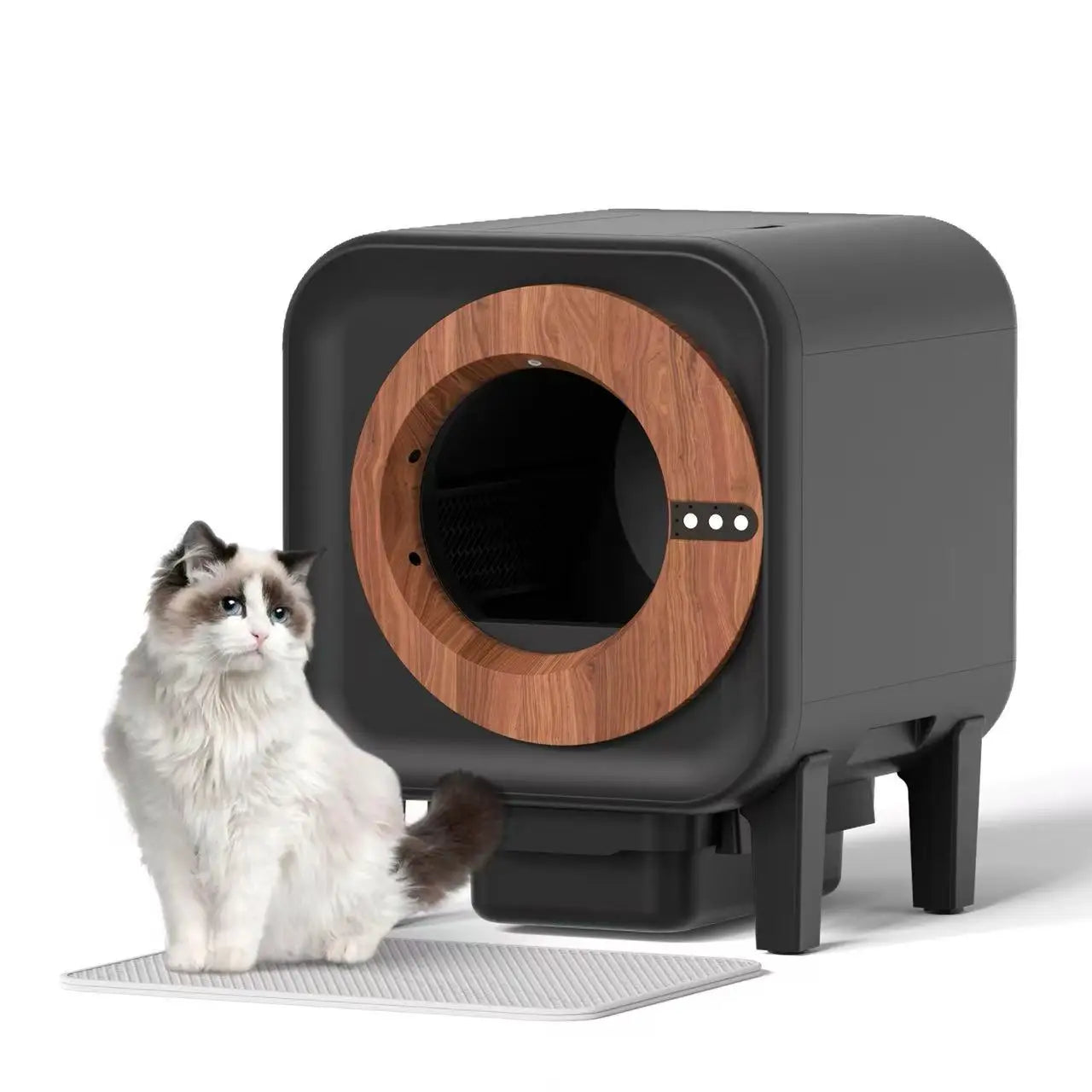 KTX-744851 Smart Automatic Cat Litter Box - 70L Eco-Friendly Self-Cleaning Square Design