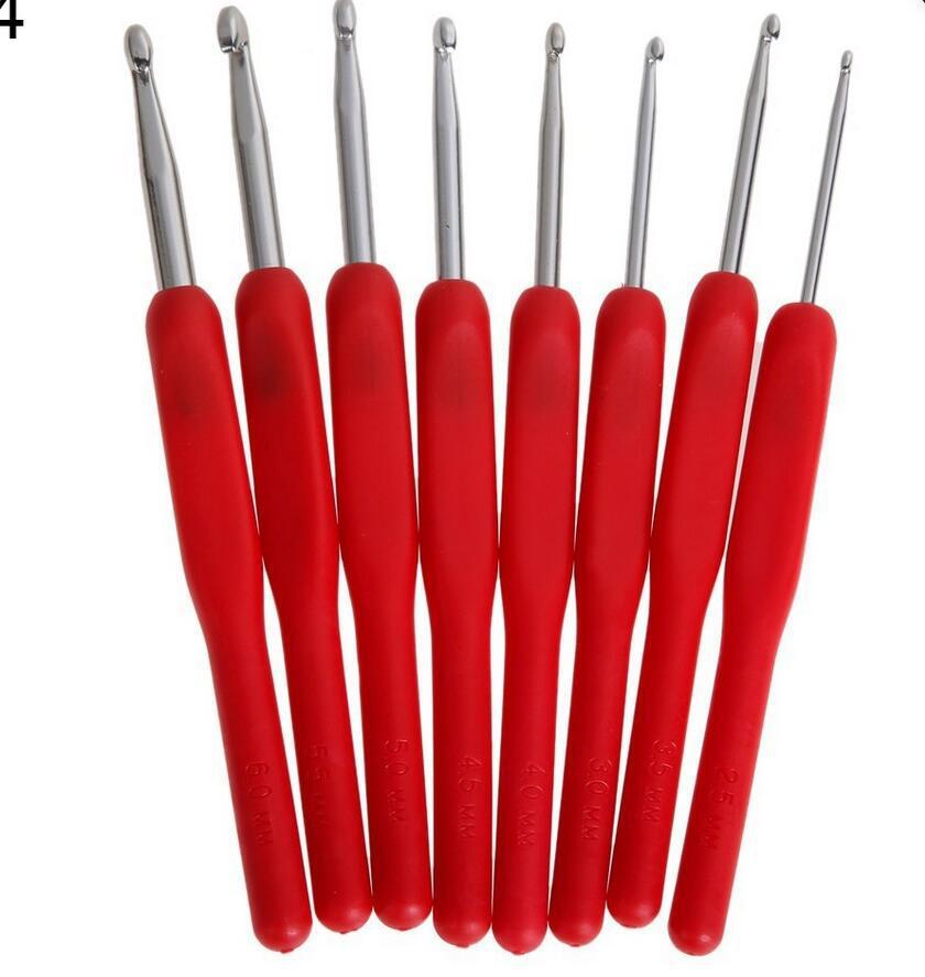 KTX-745235 Knitting Tools Set with 8 Comfort Handle Crochet Needles in Various Sizes