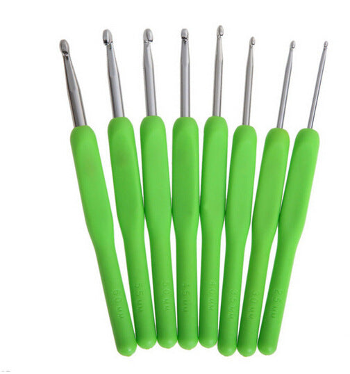 KTX-745235 Knitting Tools Set with 8 Comfort Handle Crochet Needles in Various Sizes