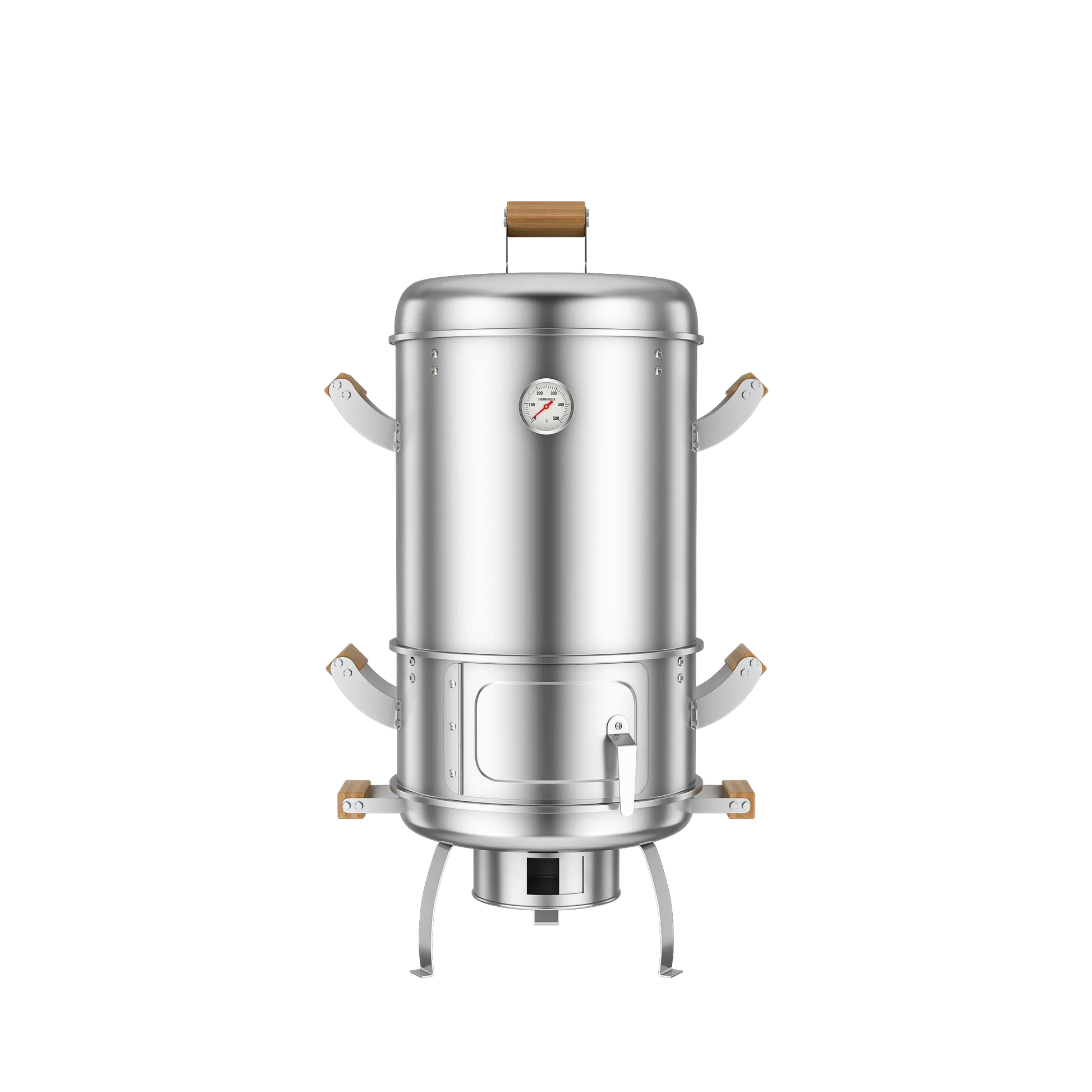 KTX-746067 304 Stainless Steel Portable Charcoal BBQ Grill and Chicken Roaster, 3-in-1 Multi-functional Design, Detachable Accessories