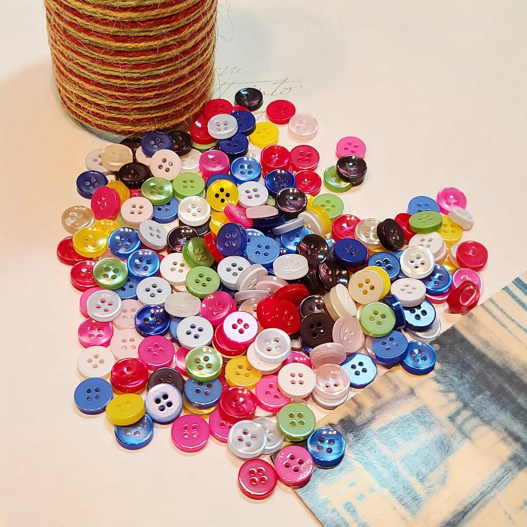 KTX-746387 Colorful Pearlescent Children's Shirt Buttons - 1.1cm Concave Design, 150 pcs