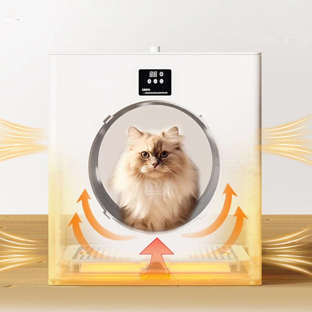 KTX-746963 Foldable Pet Grooming Drying Machine with Child Lock and Scissors Included, Eco-Friendly ABS Plastic, Suitable for Dogs and Cats