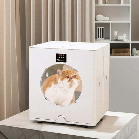 KTX-746963 Foldable Pet Grooming Drying Machine with Child Lock and Scissors Included, Eco-Friendly ABS Plastic, Suitable for Dogs and Cats