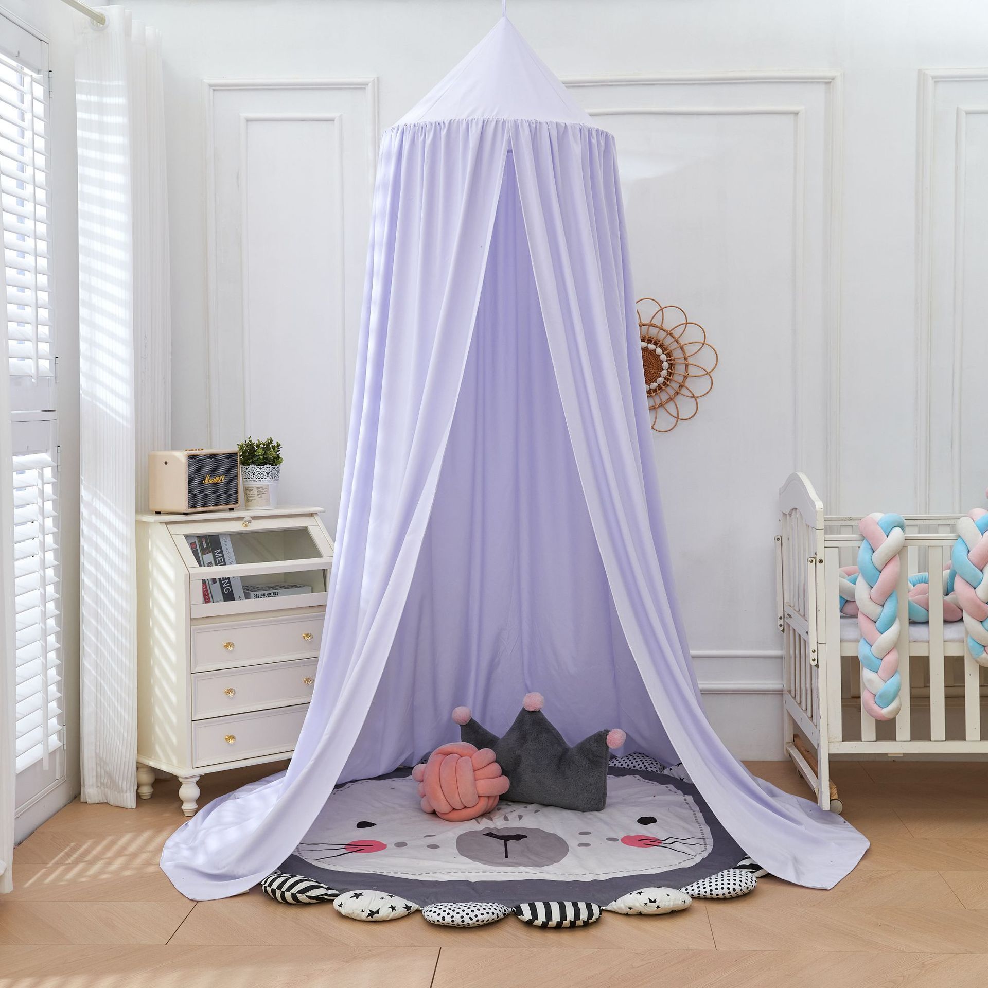 KTX-747667 Hanging Dome Mosquito Net for Baby Cot - Easy Installation, High-Density Polyester Fabric