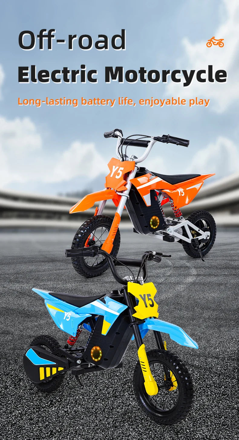 KTX-748435 Electric Off-Road Mini Motorcycle for Kids - 250W Motor, Max Speed 23 km/h, Steel & ABS Construction