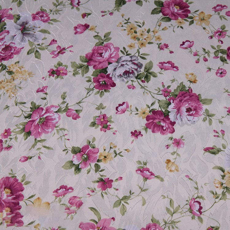 KTX-748691 Floral Jacquard Polyester Printed Fabric for Home Textiles and Decor