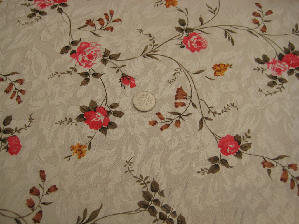 KTX-748691 Floral Jacquard Polyester Printed Fabric for Home Textiles and Decor