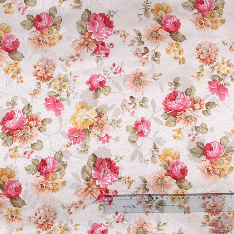 KTX-748691 Floral Jacquard Polyester Printed Fabric for Home Textiles and Decor