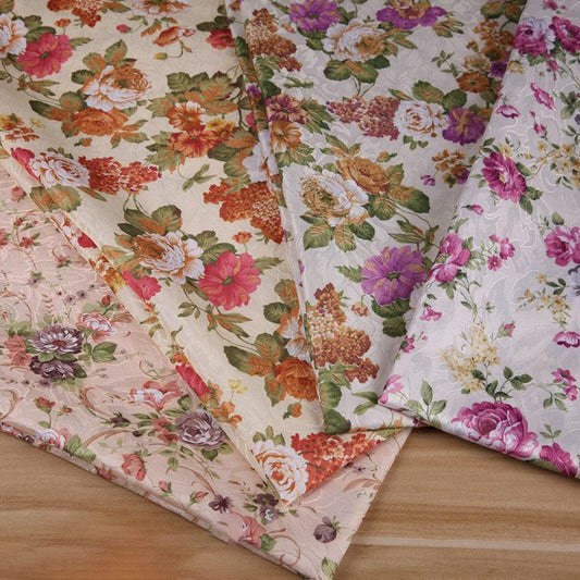 KTX-748691 Floral Jacquard Polyester Printed Fabric for Home Textiles and Decor