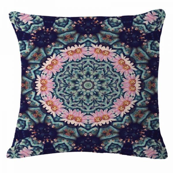 KTX-748691 Mandala Printed Velvet Cushion Cover for Cozy Home Décor