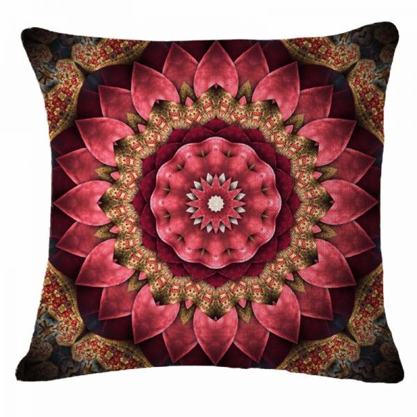 KTX-748691 Mandala Printed Velvet Cushion Cover for Cozy Home Décor