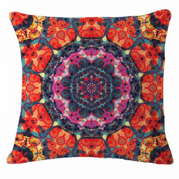 KTX-748691 Mandala Printed Velvet Cushion Cover for Cozy Home Décor