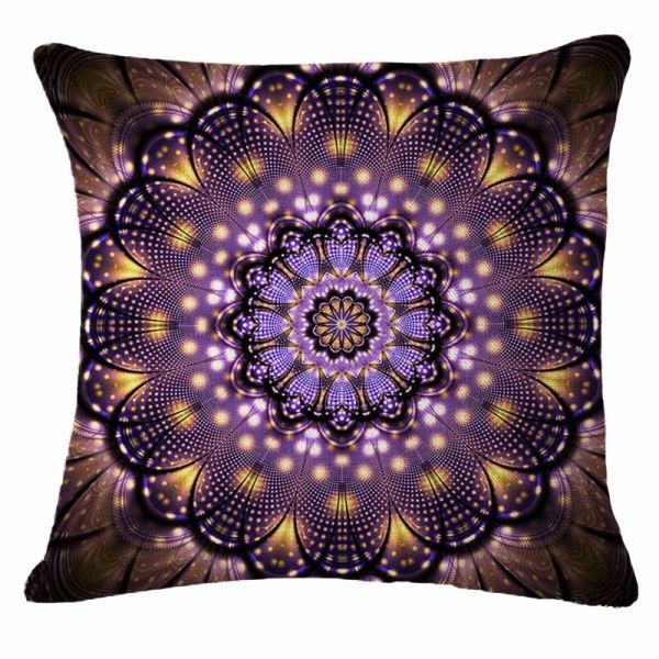 KTX-748691 Mandala Printed Velvet Cushion Cover for Cozy Home Décor