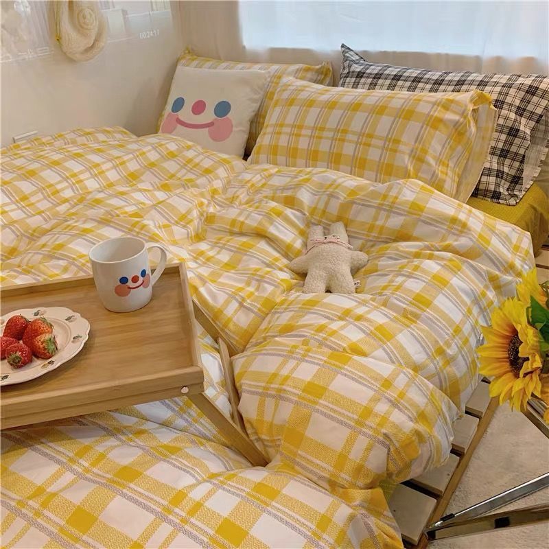 KTX-749331 Elegant Flower & Bird Pattern Polyester Single Bed Sheet Set for Student Dormitories - 3 Pieces
