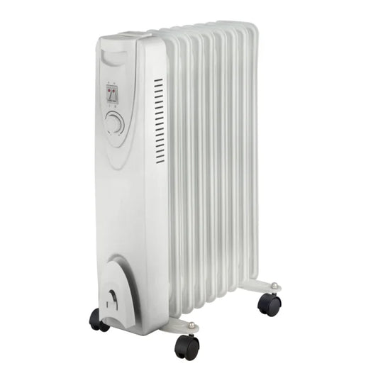 KTX-749779 Freestanding Oil Filled Radiator Heater with Adjustable Thermostat and Overheat Protection, 5 to 13 Fins, 220-240V