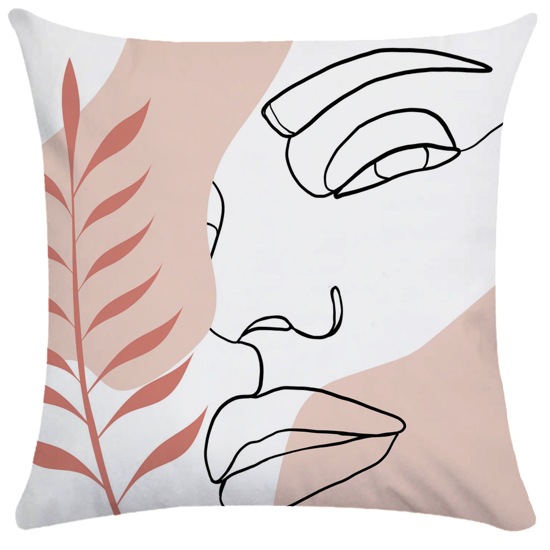 KTX-749843 Super Soft Plush Pillowcases with Abstract Plant Design in Various Sizes