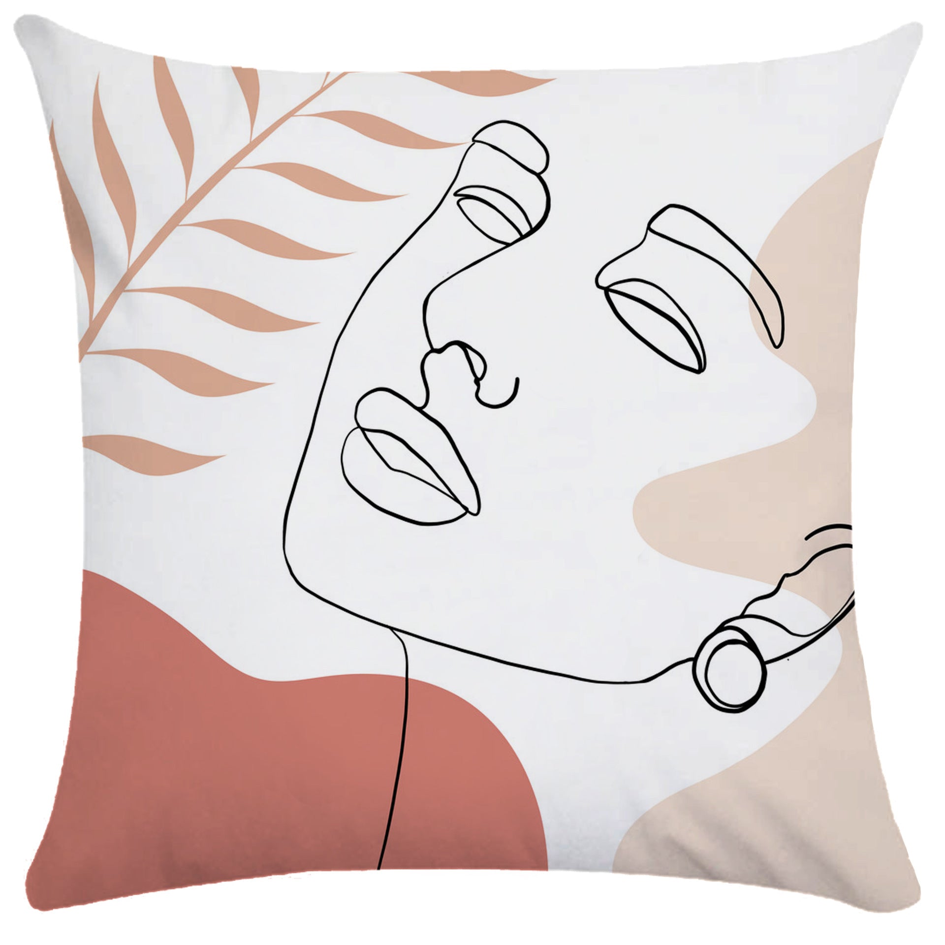 KTX-749843 Super Soft Plush Pillowcases with Abstract Plant Design in Various Sizes