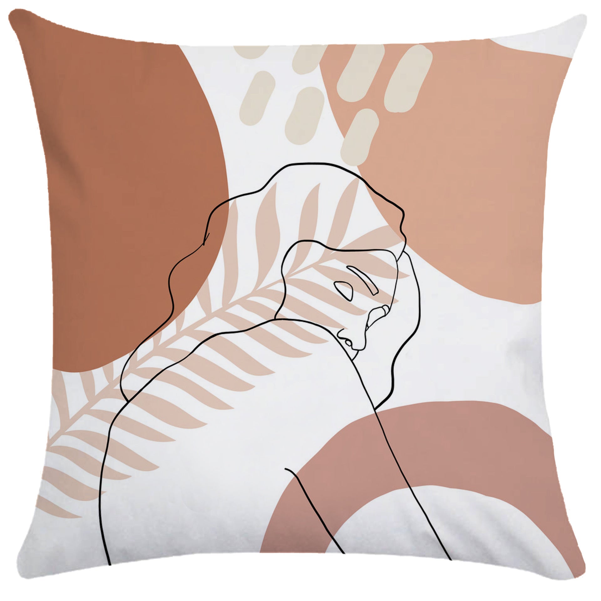 KTX-749843 Super Soft Plush Pillowcases with Abstract Plant Design in Various Sizes